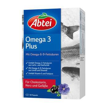 ABTEI Omega 3 6 9 Lachsöl+Leinöl+Oliv.Öl Kapseln